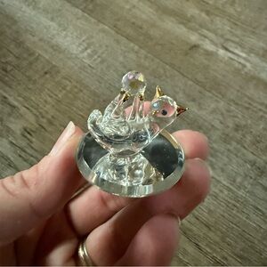 Lot Of 2 Glass Cat Figures Glass Baron Swarovski Glass